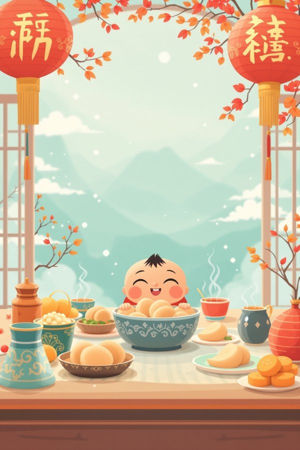 春节的红灯笼海报